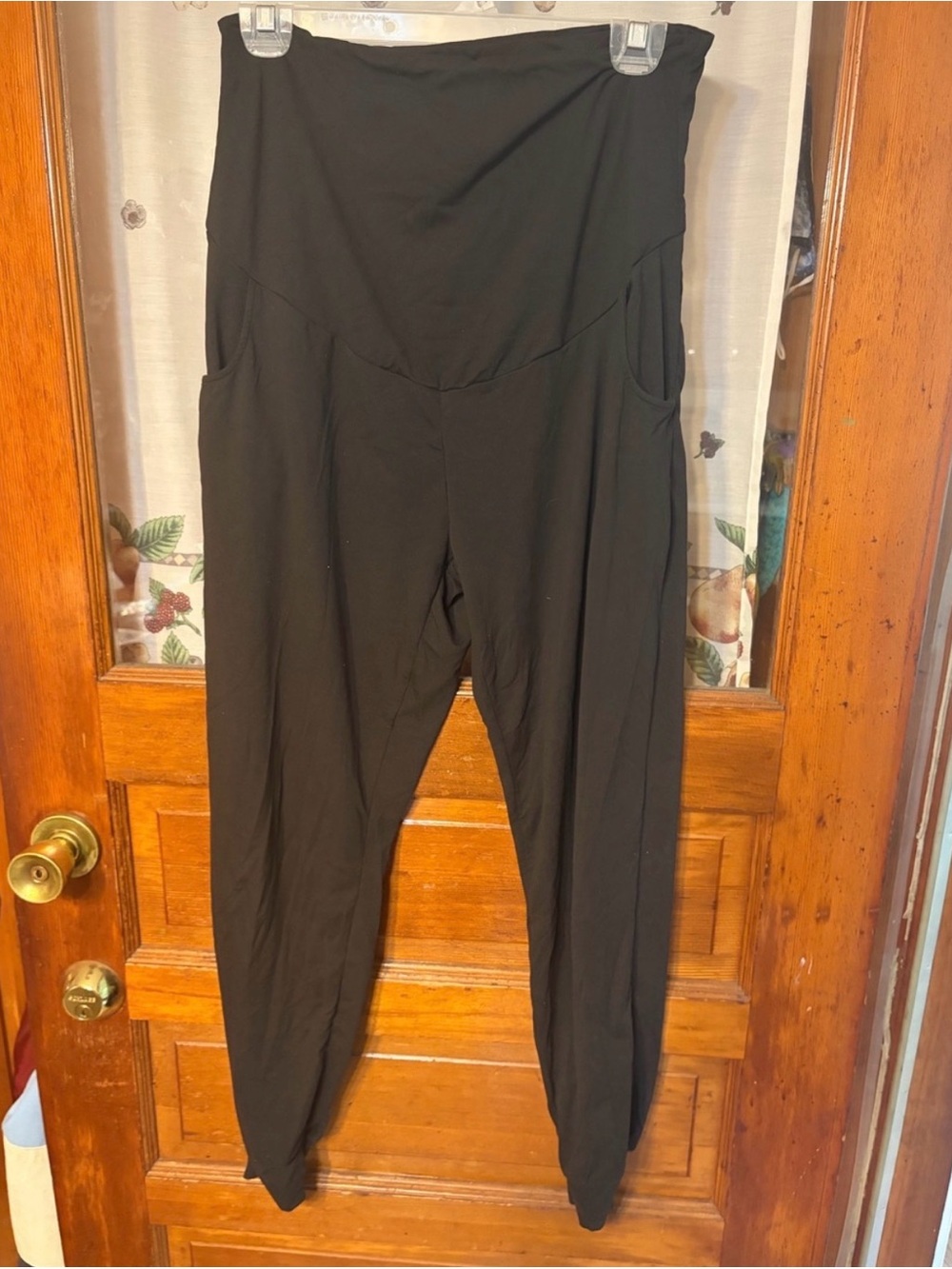 High-Waist Black Maternity/Wrap Pants